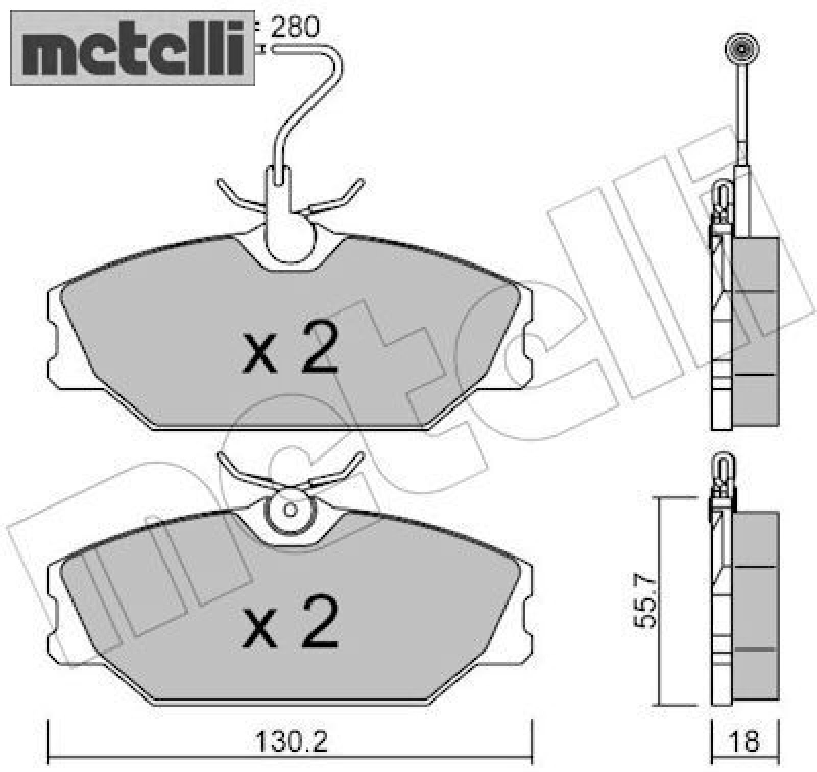metelli 22-0142-0 Bremsbelagsatz für Scheibenbremse Bremsbelagsatz