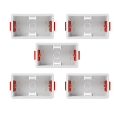5Pack Dry Lining Back Box 1/2 Gang 38mm 50mm Pattress Box Socket Switch Wall