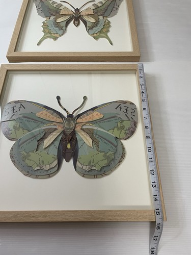 Twos Company Butterfly Collage Wall Art Set Of Two Numbers 3 & 4 - Picture 5 of 8