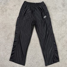 Russell Athletic Snap Pants XL Solid Black Tear Away Track Warm Up Athletic Y2K
