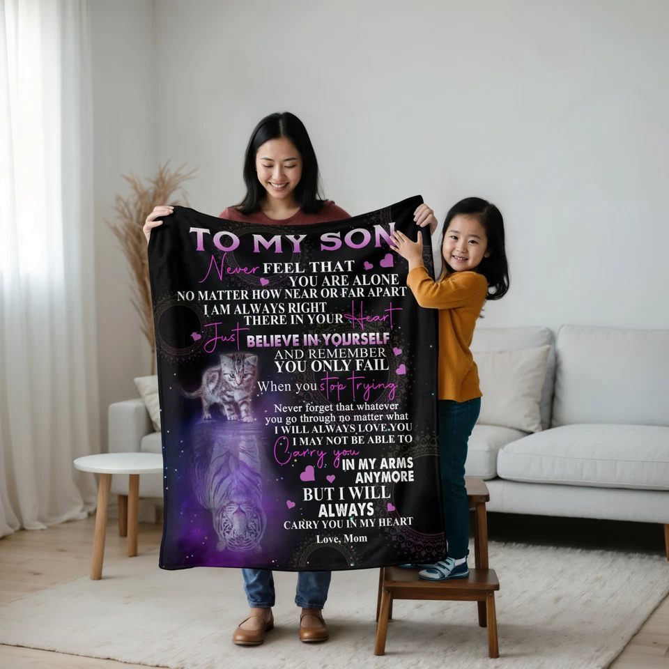 To My Son Tiger Blanket From Mom, Mother And Son Blanket Gift For Her Christmas - Image 2 of 4