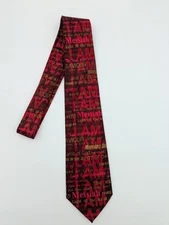 Vintage STEVEN HARRIS Handmade Necktie Christian Names of God  Burgundy Red