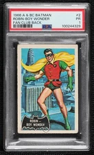 1966 A&BC Batman Black Bat Fan Club Back Robin Boy Wonder #2 PSA 1 3q4