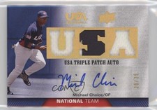 2009 Upper Deck USA Baseball Box Set 20/35 Michael Choice Triple Patch Auto 0af