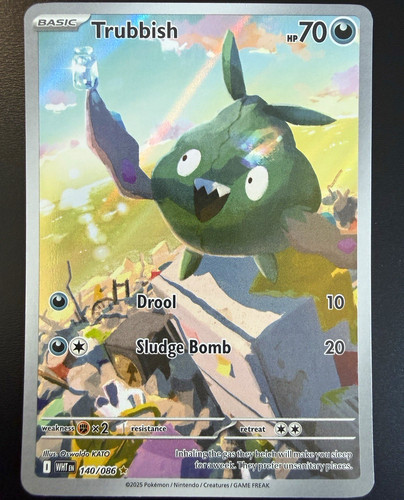 Pokemon TCG Trubbish 140/086 Sv: White Flare Reverse Holo English 70 HP 2025