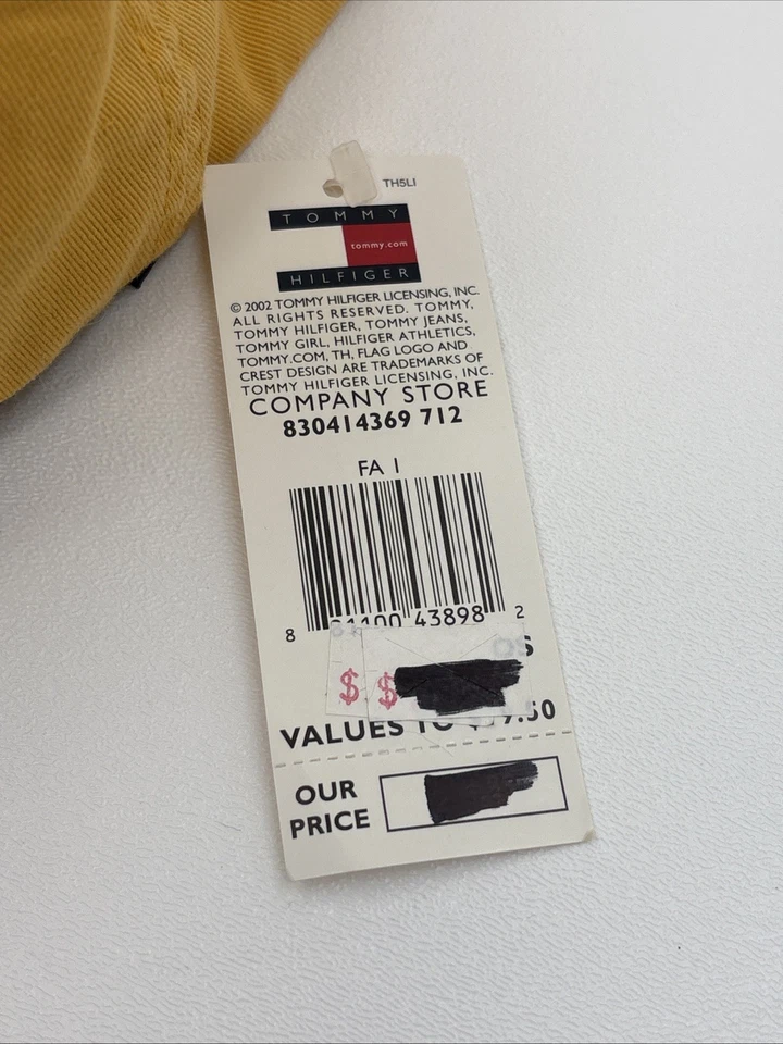 De colección Tommy Hilfiger Sombrero Gorra Cuero Correa Ajustable Amarillo 2006 NUEVO Foto 3 de 4