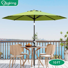 10 FT Patio Umbrella Adjustable Tilt UV Protection Waterproof Pool Cafe Green
