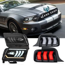 Fit 2005-2009 Ford Mustang LED Headlights+Smoked Tail Light Replacements Startup