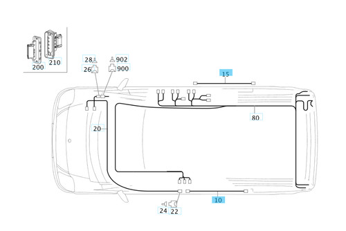 Sliding door wiring loom