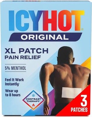 Ice & Heat Contrast Therapy XL Pain Relief Patch, Menthol 5% - 3 Count Pack