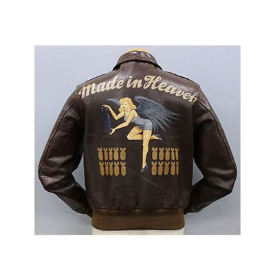 ジャケット・アウター archive heaven and earth leather jacket Handmade Chris Redfield Made in Heaven Bomber A2 Flight Brown