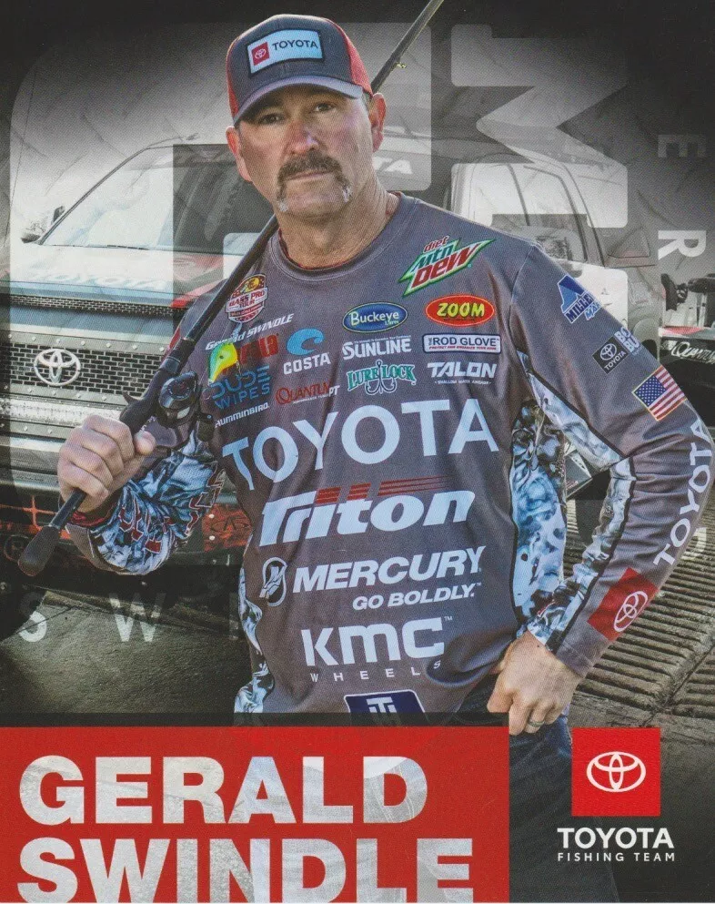 2019 GERALD SWINDLE Toyota Fishing Team BASS FLW Fishing 8x10 Promo Card