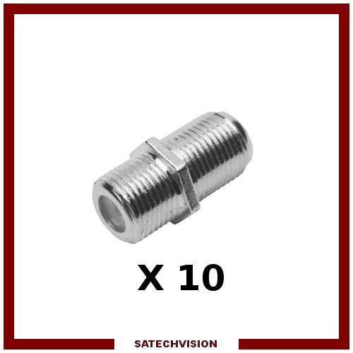 10 Raccords Droits Fiches F Femelle / F Femelle Coupleur Câble Coaxial SAT TV
