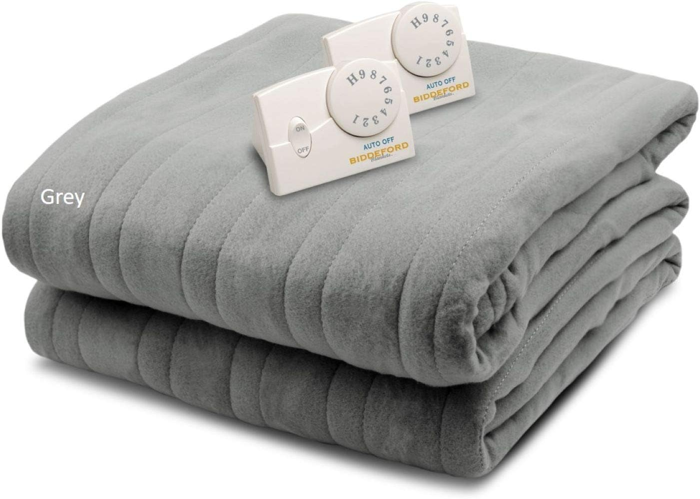 Comfort Knit Electric Heated Blanket with Analog Controller, Queen, Grey