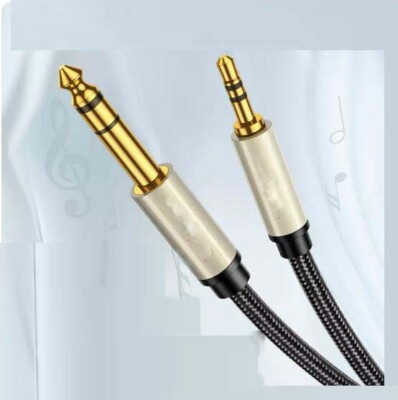 AV127 3.5mm to 6.35 Male to Male Adapter Audio Cable for Mixer Electronic Piano