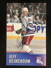 Jeff Beukeboom Signed Photo 6x9 Hockey NY Rangers Postcard 1994 SC Autograph TPG