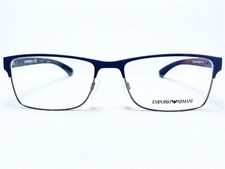 NEW Emporio Armani EA1052 3155 Mens Blue Rubber Half Rim Eyeglasses Frames 55/17