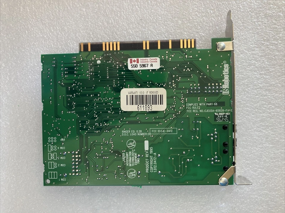 US Robotics CJEUSA-658285-FA 1.012.0412-A Network Card ~ - Image 4 of 4
