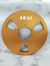 One Pair 10.5" Gold AKAI 1/4" Aluminium Empty Tape Reels For R2R Tape Recorders