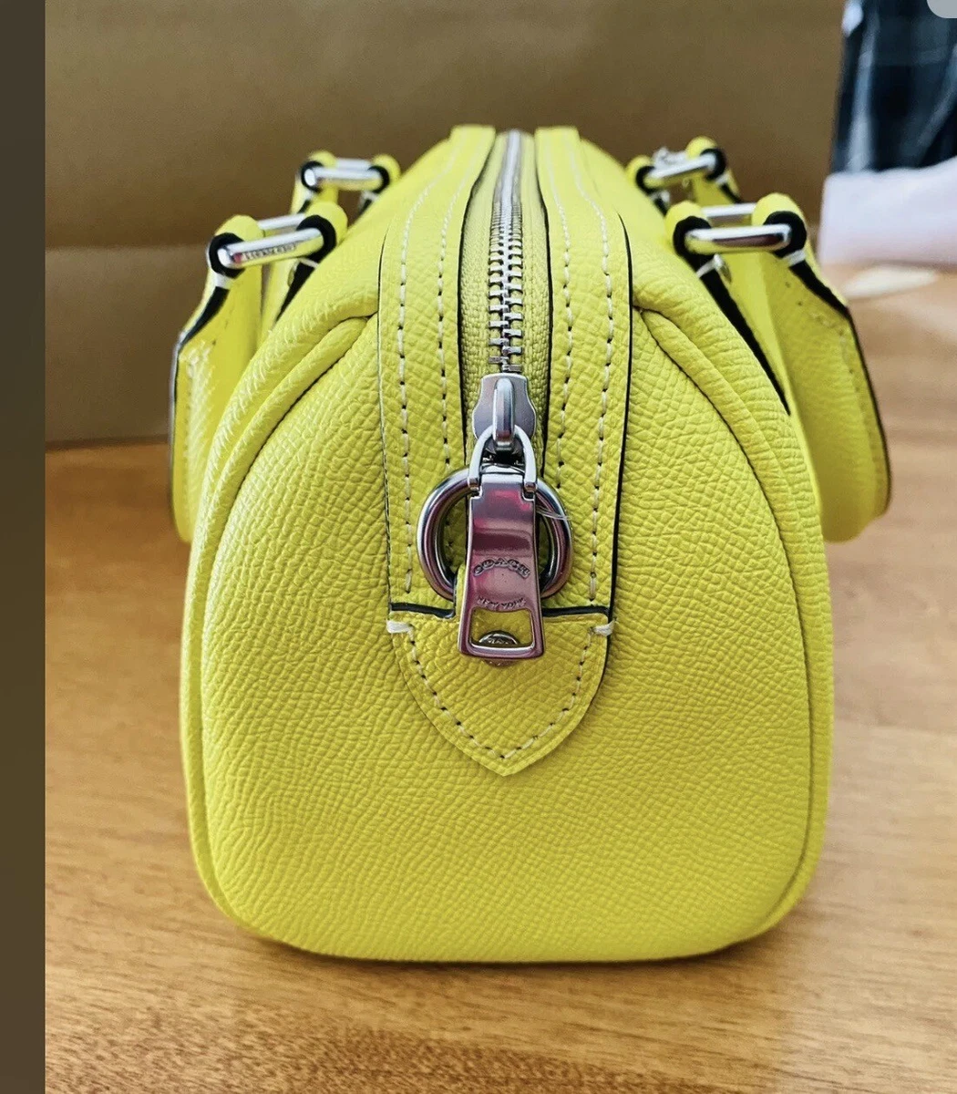 COACH Mini Rowan CH157 Crossbody Bright Yellow Leather New With