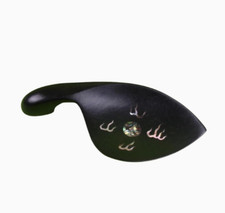 Violin Chin Rest Ebony Wood with Nice Bird Inlay Violin Parts No Screws