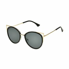 FOSTER GRANT FLORANCE AVIATOR CAT EYE SUNGLASSES BLACK GOLD FRAME NEW