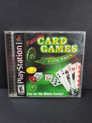 Family Card Games Fun Pack PS1 (Sony PlayStation 1, 2003) Complete Game TESTED