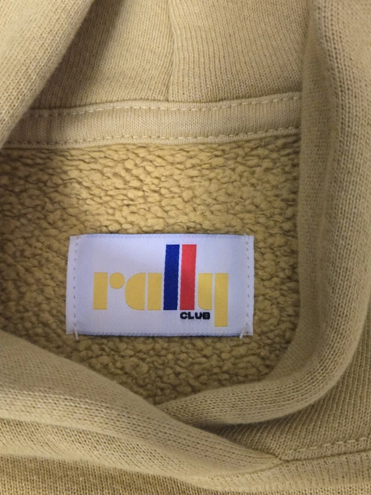 Pickleball Rally Club Hoodie Large Sherpa Lined Gold Kangaroo Pocket Made In USA