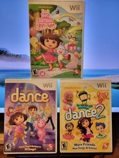 Dora the Explorer: Birthday Adventure & Nickelodeon Dance 1 & 2 Nintendo Wii Lot
