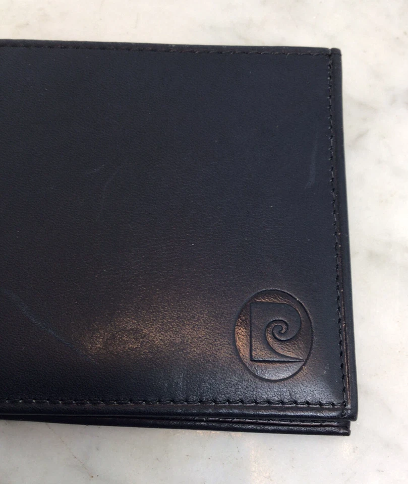 Винтажный мужской бумажник PIERRE CARDIN темно-синий мягкий на ощупь из воловьей кожи - Изображение 2 из 4