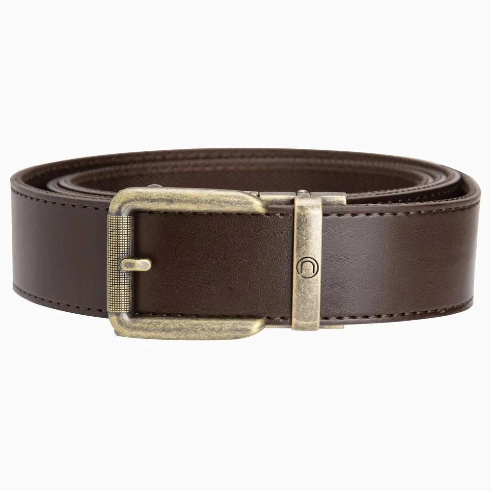 Ceinture Homme En Cuir Véritable Marron - Taille 115, Haute Qualité, Neuf Avec étiquettes