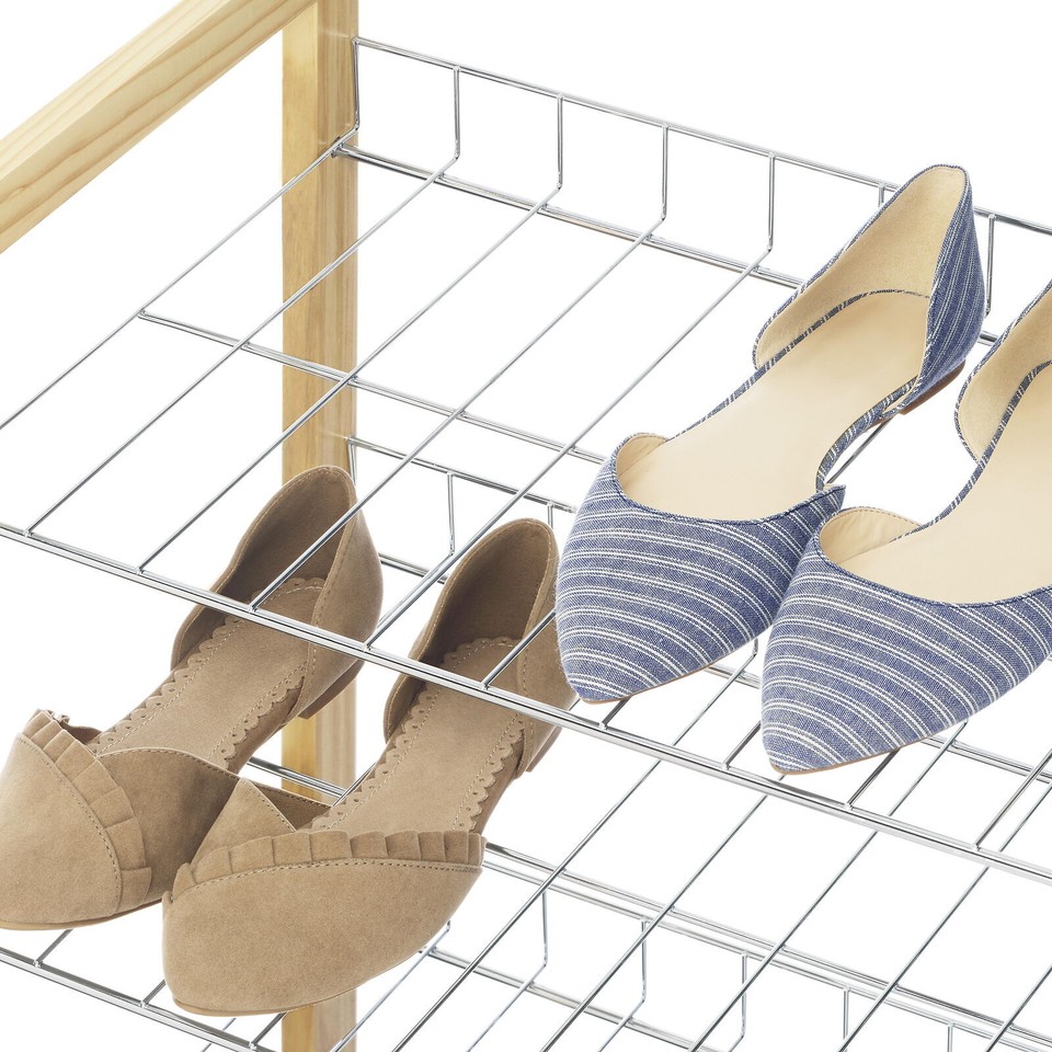 4 Tier Stackable Closet Shelf Storage Organizer Shelf Stand Shoe Rack