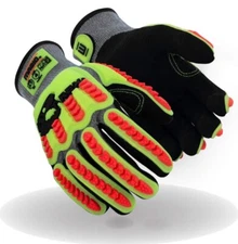 Qty 2 Pairs MAGID T-REX Flex Series ANSI A7 Impact Gloves w/NitriX Grip -Large