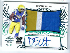 DEMETRIC FELTON 2021 LEAF TRINITY FOOTBALL ROOKIE PATCH AUTO /75