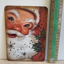 Christmas Decor Holiday VINTAGE STYLE Die Cut Cardboard Santa Claus 5 X 7