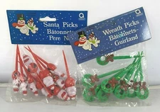 VINTAGE AMSCAM SANTA PICKS & WREATH PICKS