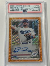 2020 Bowman Chrome BRANDON LEWIS RC AUTO /25 ORANGE WAVE 1ST PSA 10 GEM MINT