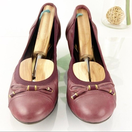 LRL Ralph Lauren Womens Shaylee Pump Size 9 Wedge Heel Red Leather Comfy - Picture 4 of 12