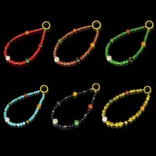 Five Ways God of Wealth Natural Stone Camera Phone Bag Earphones Key Wrist Strap