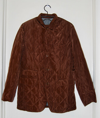 NWT Scott James Men's Brown 3-Button Quilted Basil Jacket sz S 38 or L 42