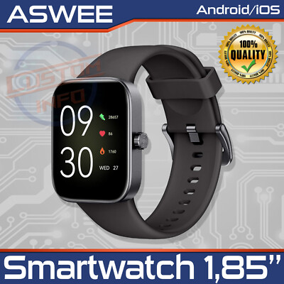 Smartwatch, 1,85'' Bildschirm Smartwatch Uhr Herren Damen | Android iOS | IP68