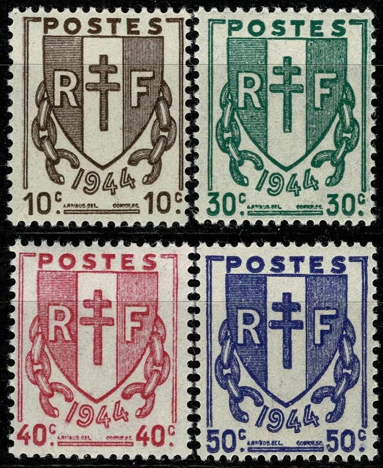 FRANCE 1945 CHAINES BRISÉES YT n° 670 à 673 Neufs ★★ luxe / MNH - Photo 1/1