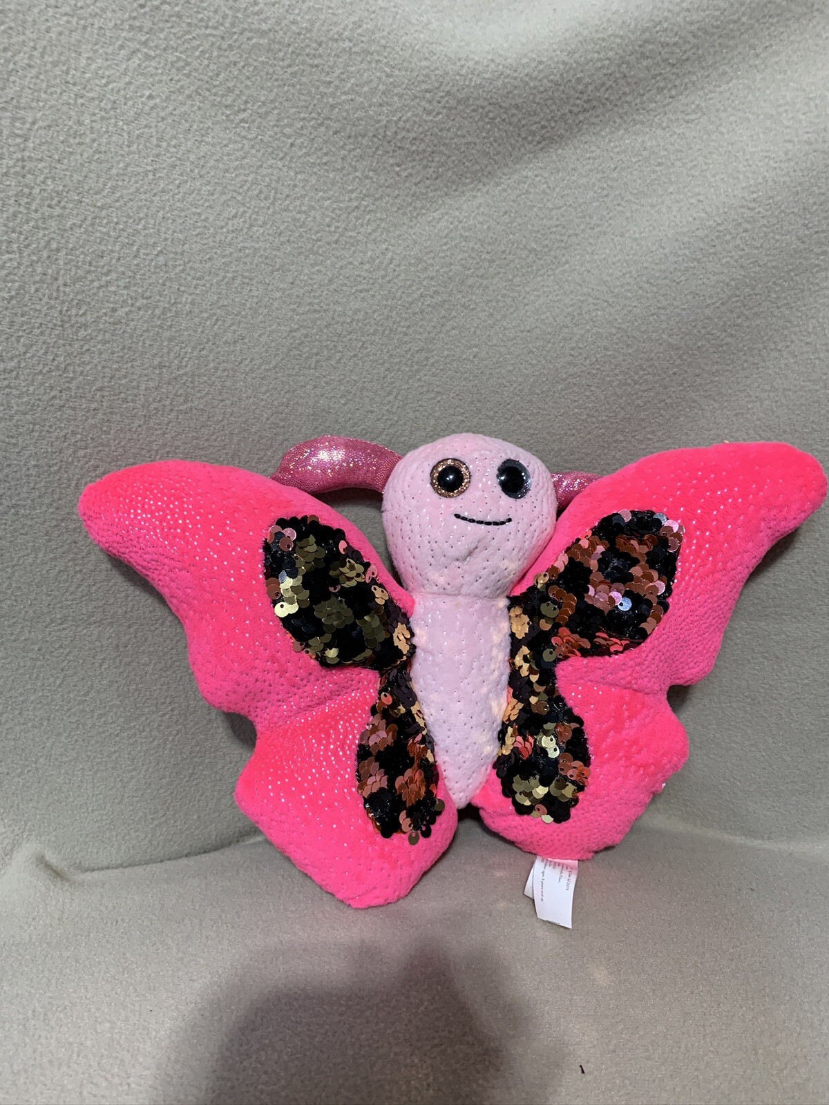 Redemption Plus Plush Pink Butterfly Plush Reversible Sequins 11 ...