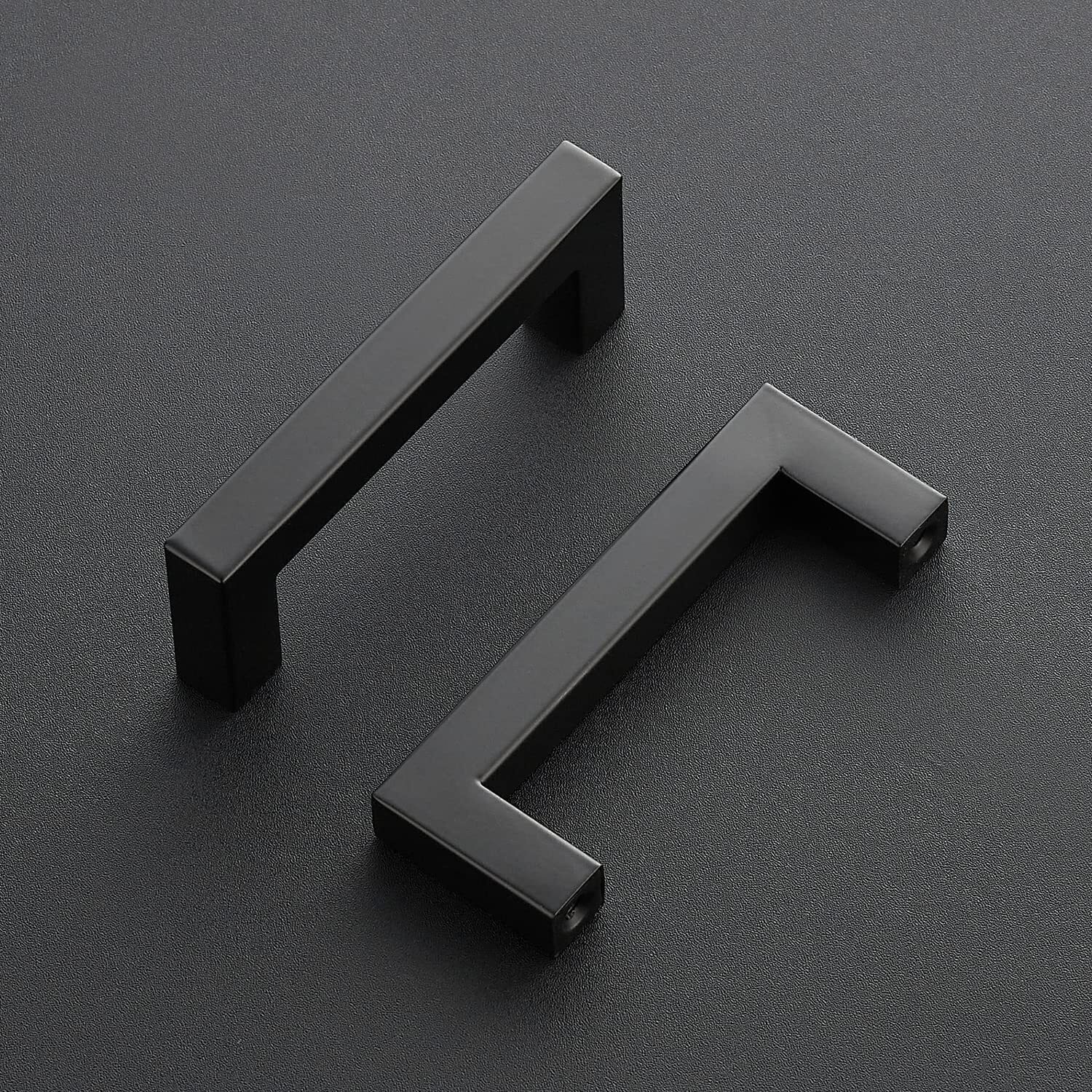 Black Kitchen Cupboard Handles 76mm Stainless Steel Square Drawer Handles. eBay