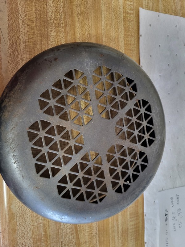 BALDOR MOTOR STEEL FAN COVER; 180 FRAME; PRE-OWED.  APPR 8 1/2" I.D. AND 2 3/4"