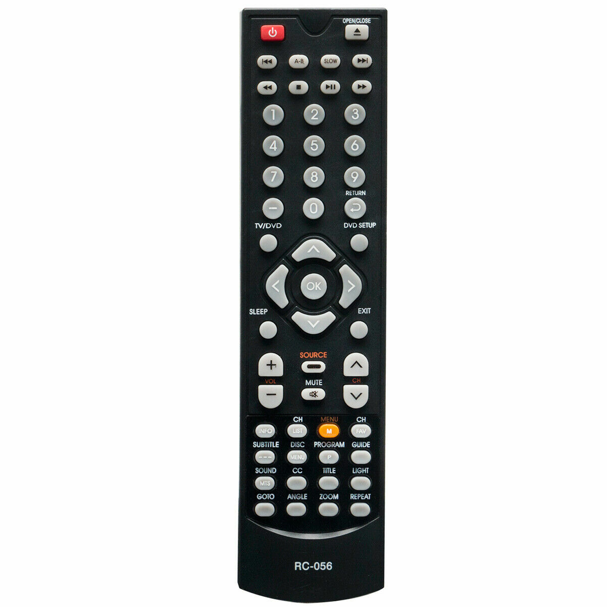 RC-056 Replace Remote for Coby TV DVD TFDVD1995 S2 LCDVD2250 LEDVD1596 TFDVD1595