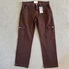 Revice Cargo Jeans Womens 30 Straight Leg Baggy Relaxed Brown Utility USA Made