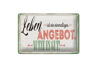 Blechschild Spruch 12X18 Cm Leben Ist Ein Einmaliges Angebot Nutze Es Gut Schild