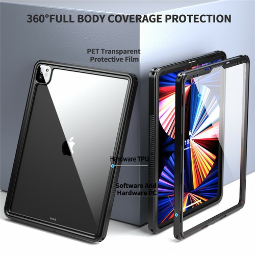 Waterproof Shockproof Clear Case Cover For iPad 10th 10.9 6 5 Air 2 3 4 Pro 12.9 - Picture 3 of 58
