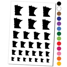 Minnesota State Silhouette Temporary Tattoo Water Resistant Set